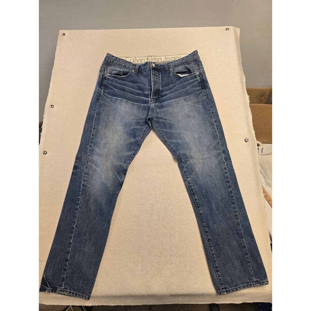Calvin Klein Jeans Mens 36 CK One Slouchy Slim Blue Denim Medium Wash 5047